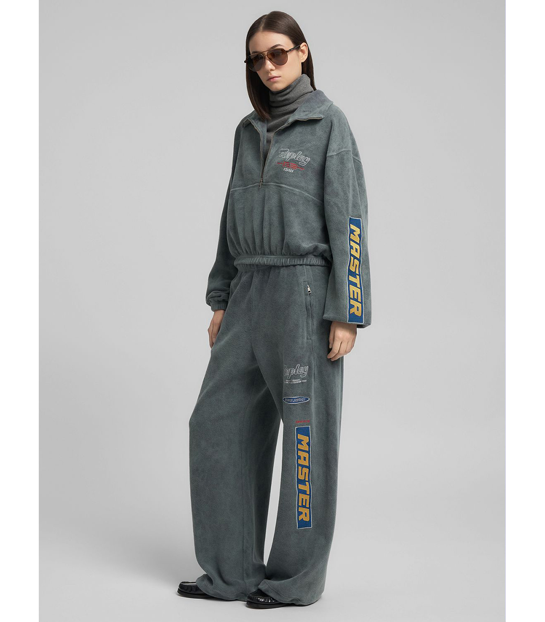 ハイネックハーフジップスウェットシャツ（セットアップ） 詳細画像 ブラックボード 4